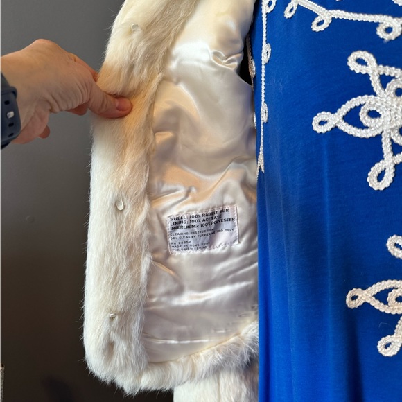 Vintage Split End LTD White Rabbit Fur Coat Size Small - Picture 3 of 10